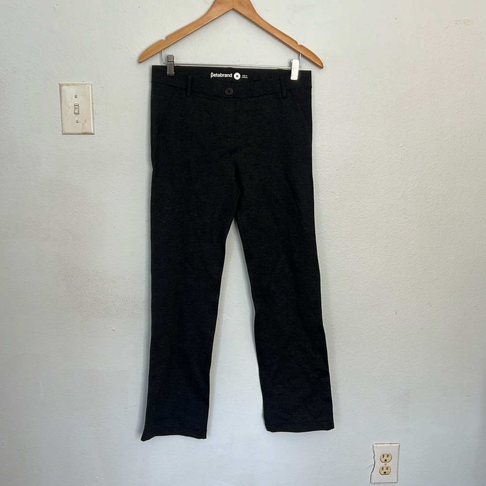 BETABRAND Women's Charcoal Yoga Dress Pants‎ Stretch Career Pants Size M